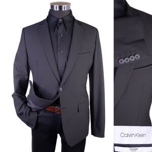 Calvin Klein Sz M/M (40) Infinite Sport Coat Suit Blazer Jacket Solid Two Button